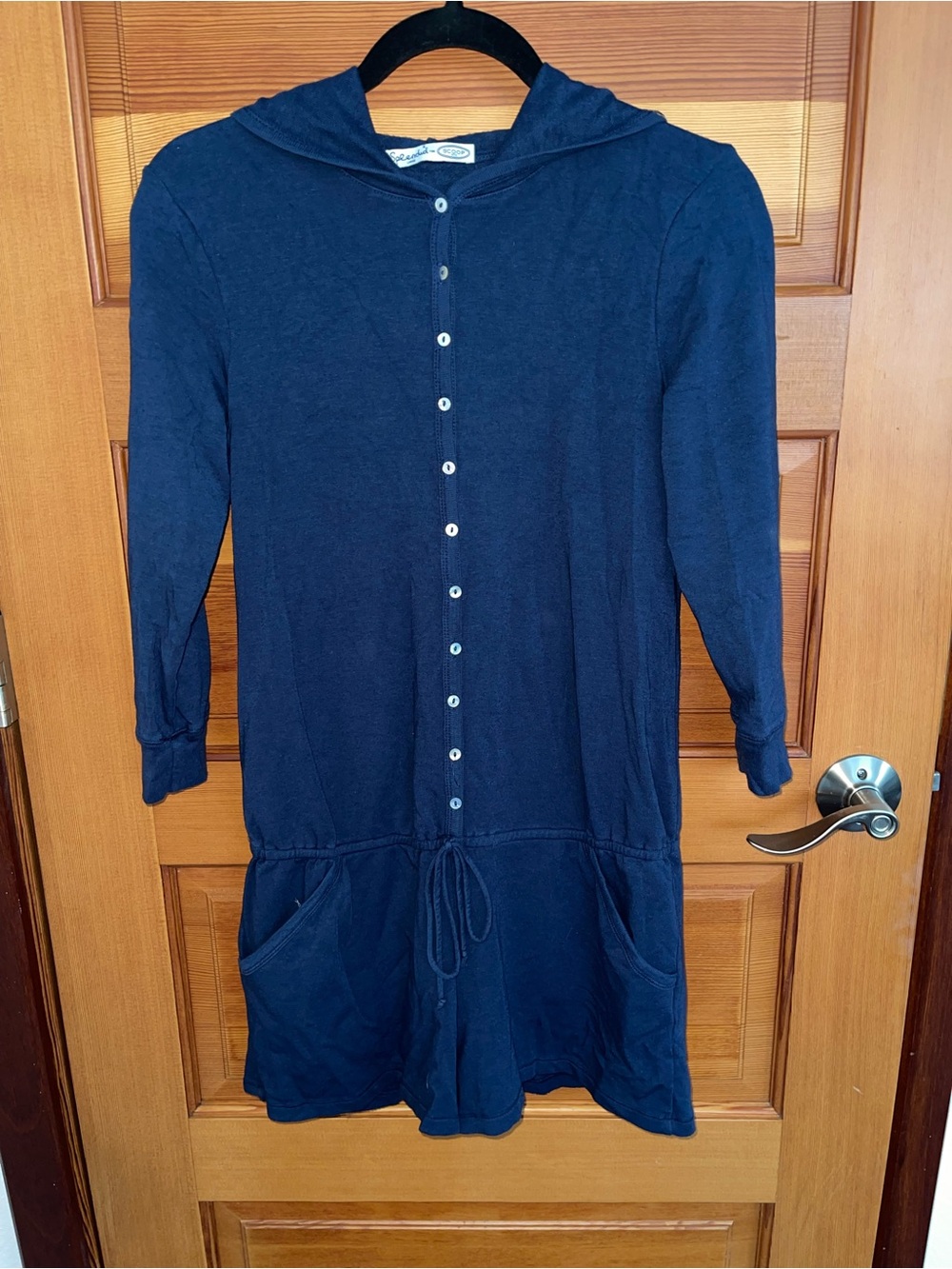 RARE Splendid (brand) Navy Hooded Button-Front Romper - EUC - Large